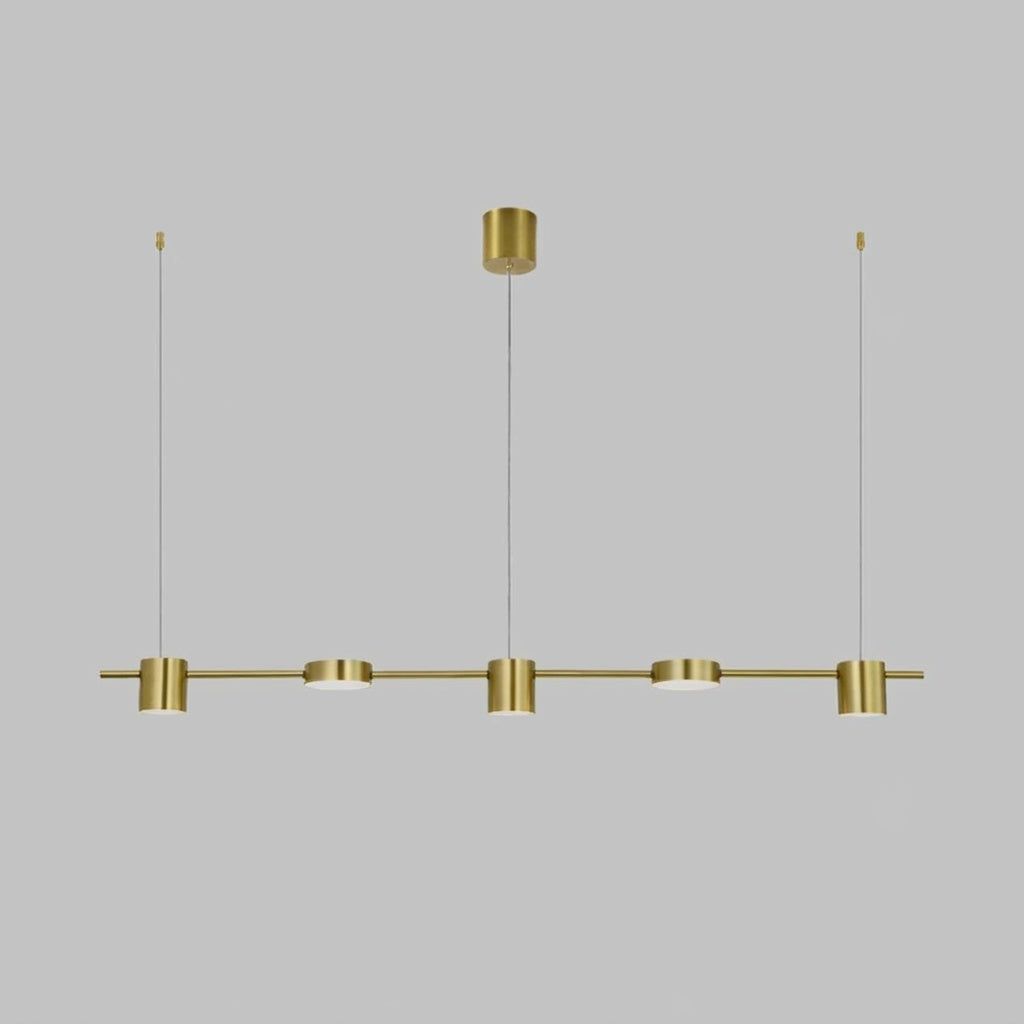 Suspension led moderne 5 TÊTES OR / TRICOLORE ( TÉLÉCOMMANDE )