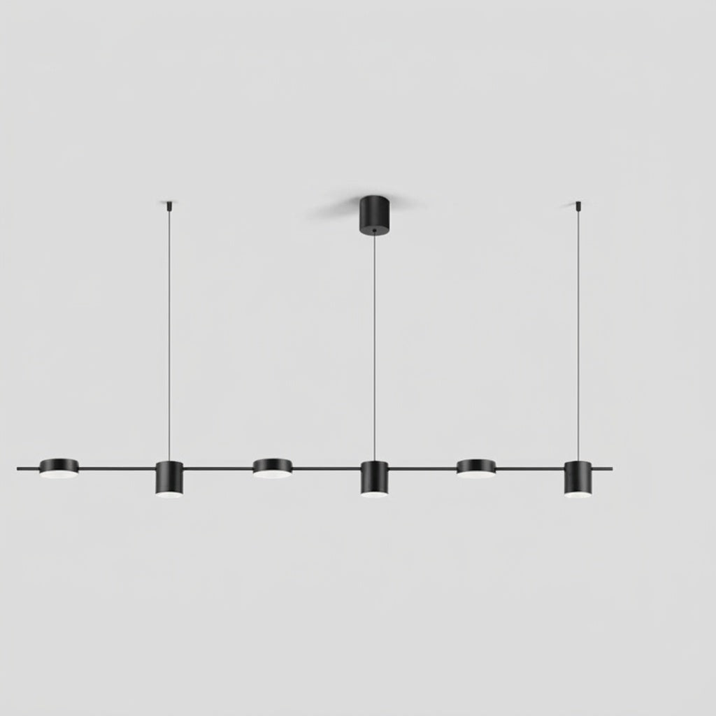 Suspension led moderne 6 TÊTES NOIR / TRICOLORE ( INTERRUPTEUR )