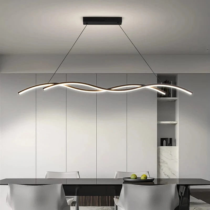 NOIR 150 CM - LONGUEUR DU CÂBLE 120 CM AJUSTABLE Suspension led Vague