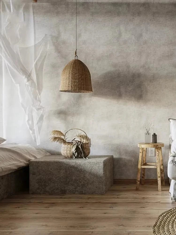 Suspension luminaire corde panier tressé