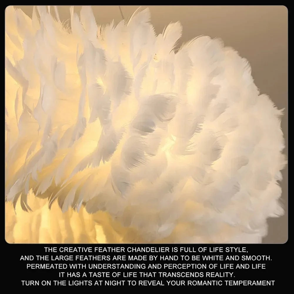 Suspension luminaire en plume