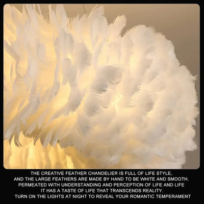 Suspension luminaire en plume