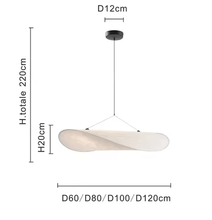 120 CM / LUMIÈRE BLANCHE Suspension luminaire en tissu