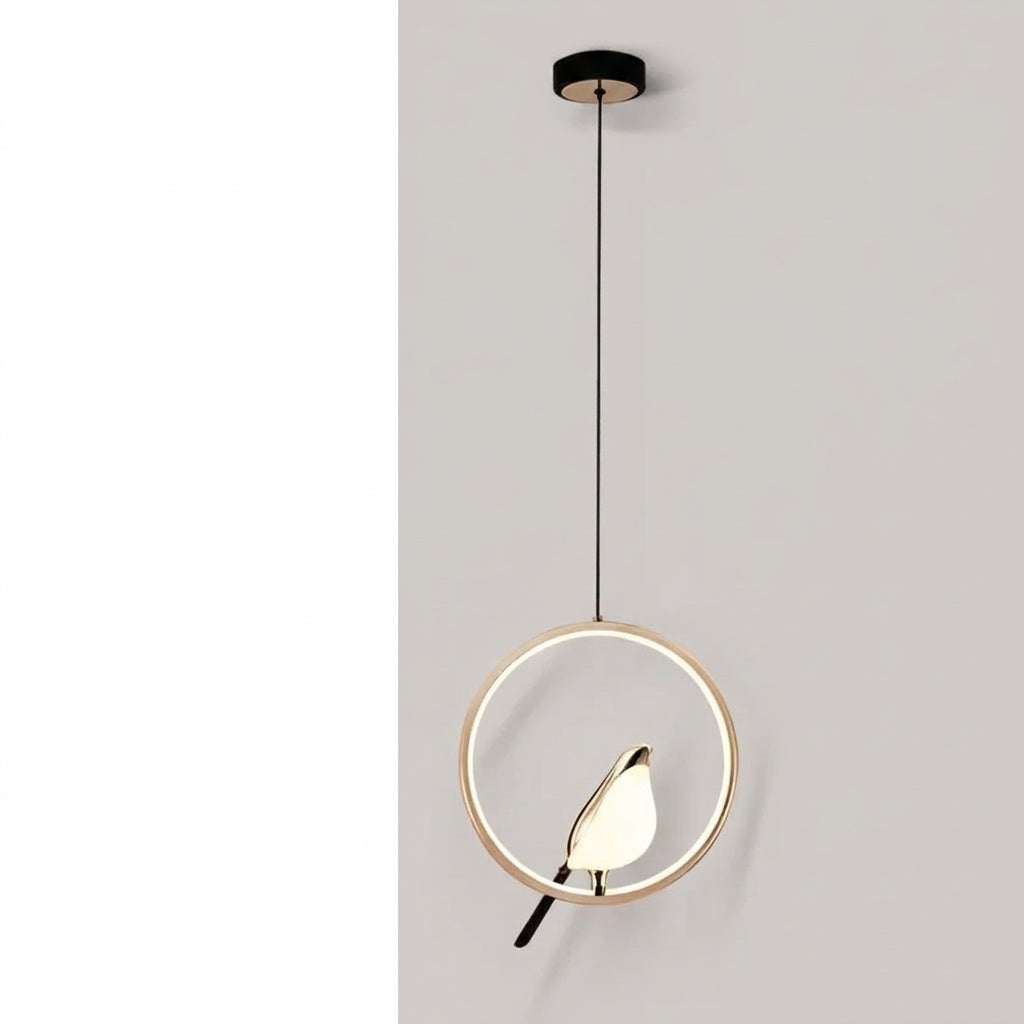 Suspension luminaire oiseau Circular-Gold / CHAUDE
