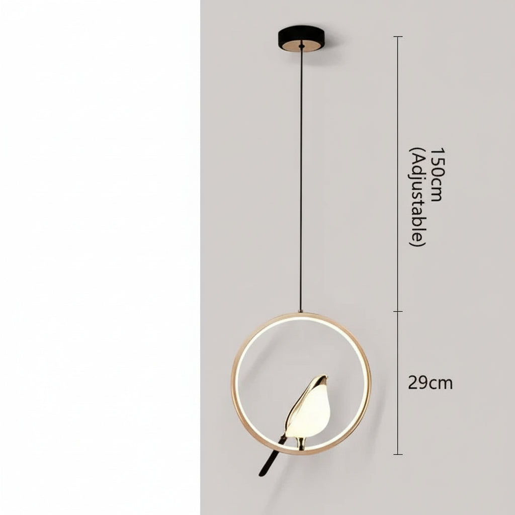 Circular-Gold / TRICOLORE (CONTRÔLE INTERUPTEUR MURAL) Suspension luminaire oiseau