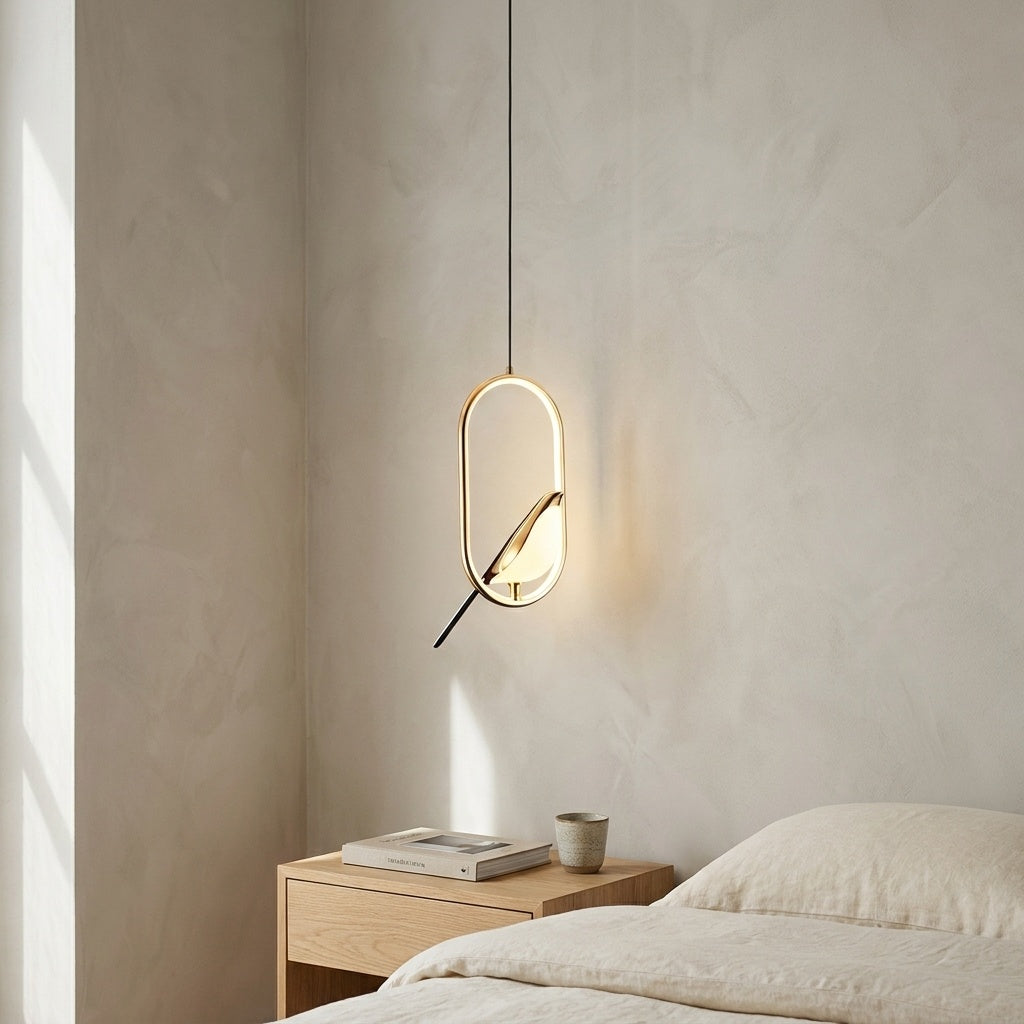 Suspension luminaire oiseau Ellipse-Gold / CHAUDE