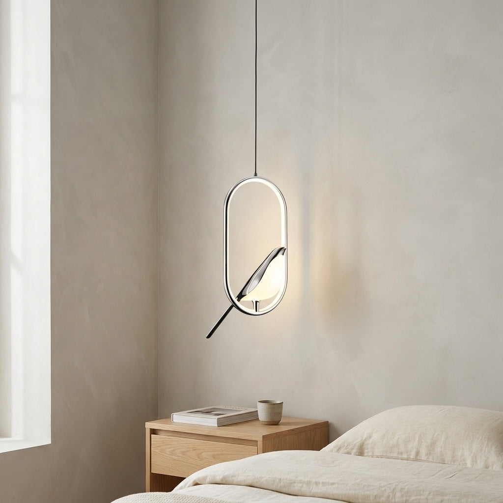Suspension luminaire oiseau Ellipse-Silver / CHAUDE