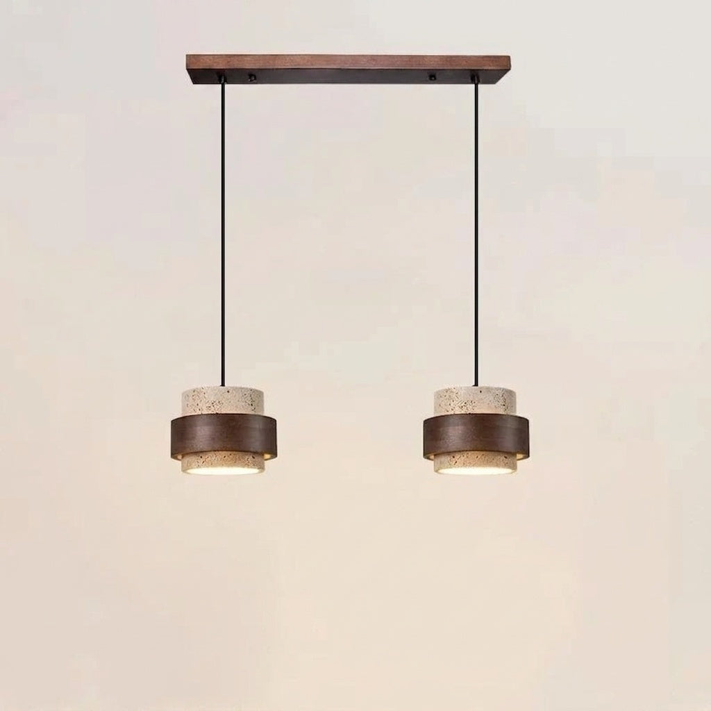 Suspension luminaire travertin 2 LAMPES