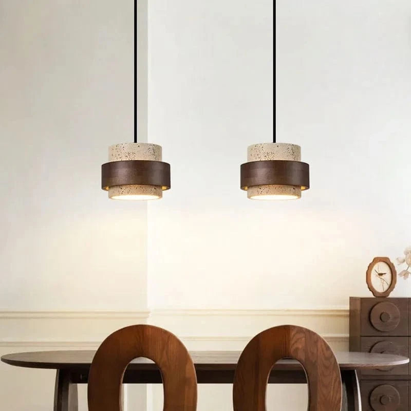 Suspension luminaire travertin