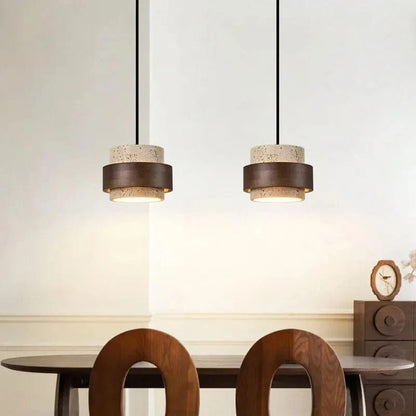 Suspension luminaire travertin