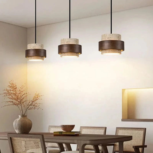 Suspension luminaire travertin