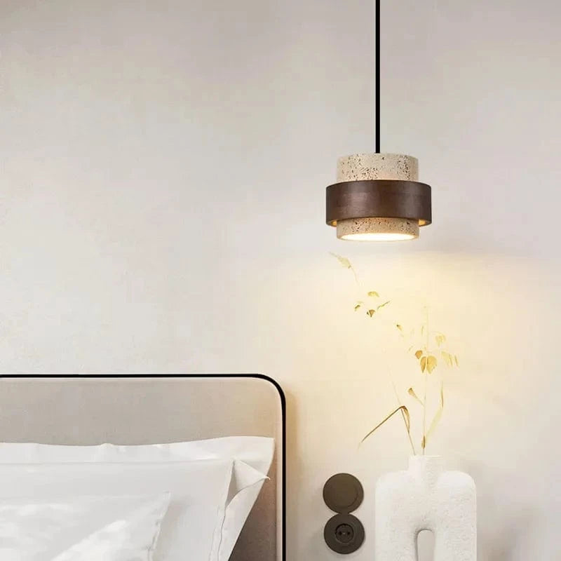 Suspension luminaire travertin
