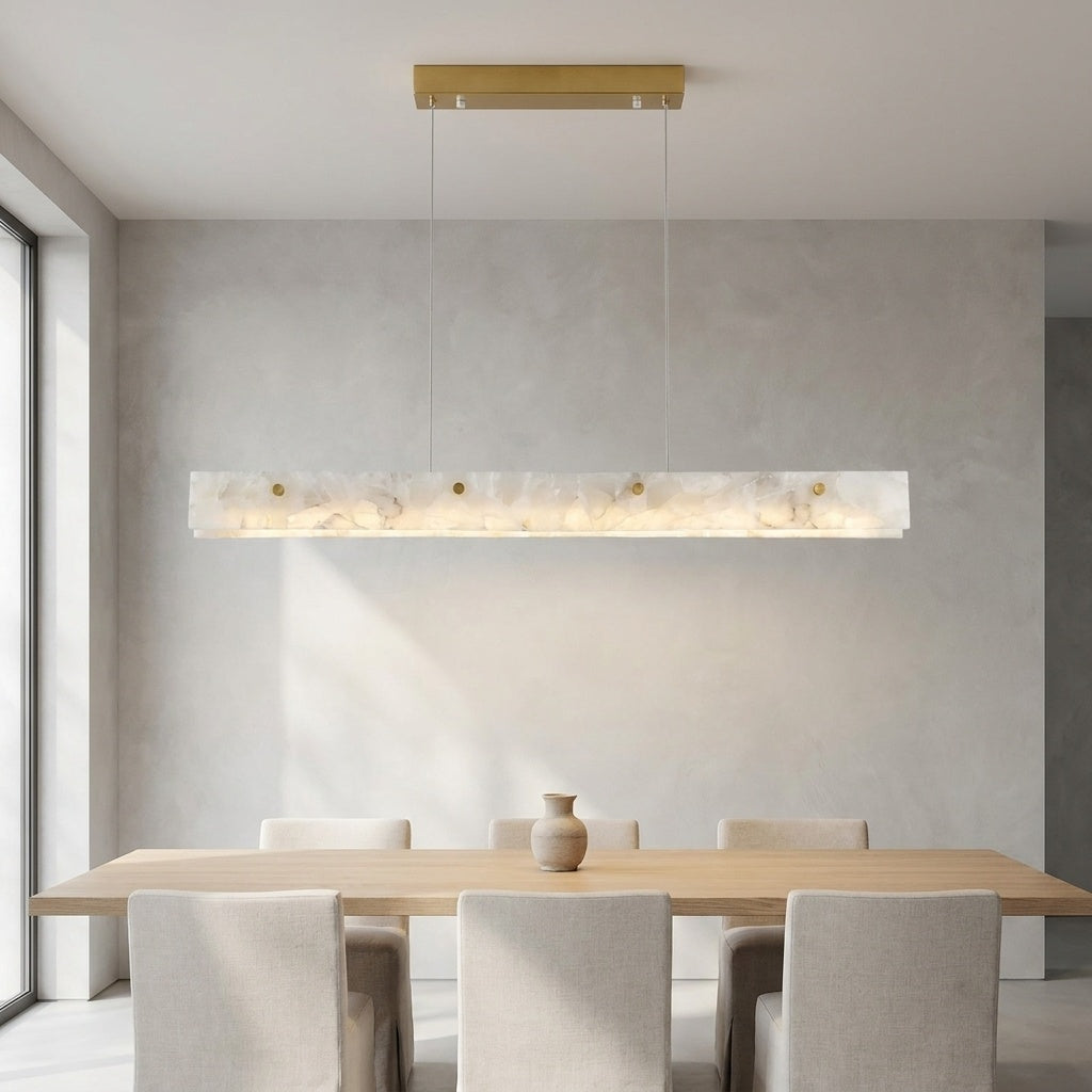 Suspension marbre 100 CM / LUMIÈRE CHAUDE