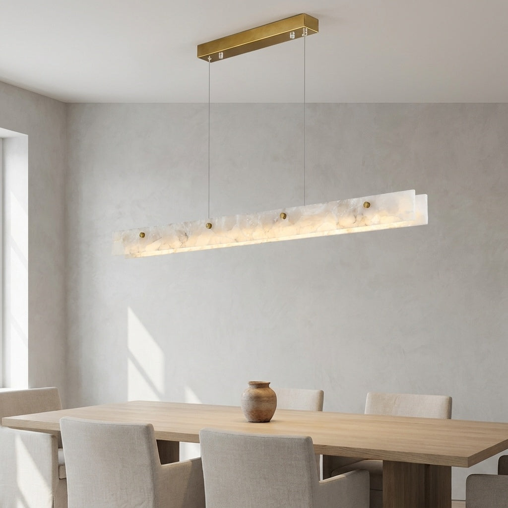 Suspension marbre 120 CM / LUMIÈRE CHAUDE