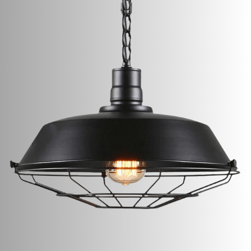 Suspension metal noir industriel