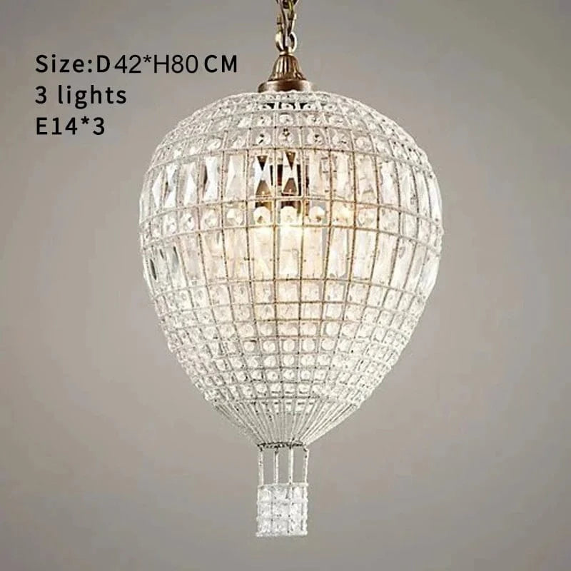 middle D42CM H80CM Suspension montgolfière en cristal