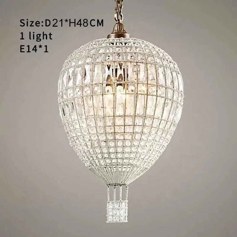 small D21CM H48CM Suspension montgolfière en cristal