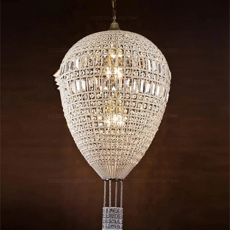 Suspension montgolfière en cristal