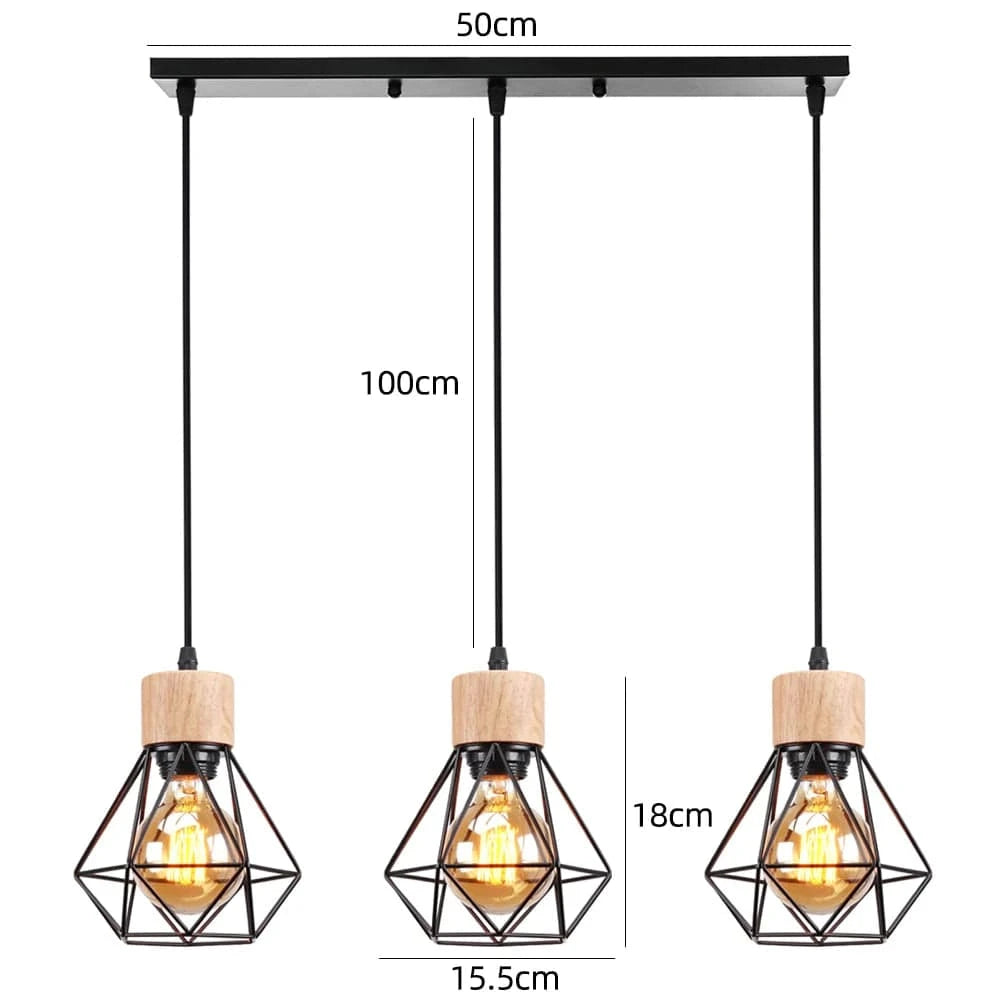 A1 Suspension multiple en bois et métal noir