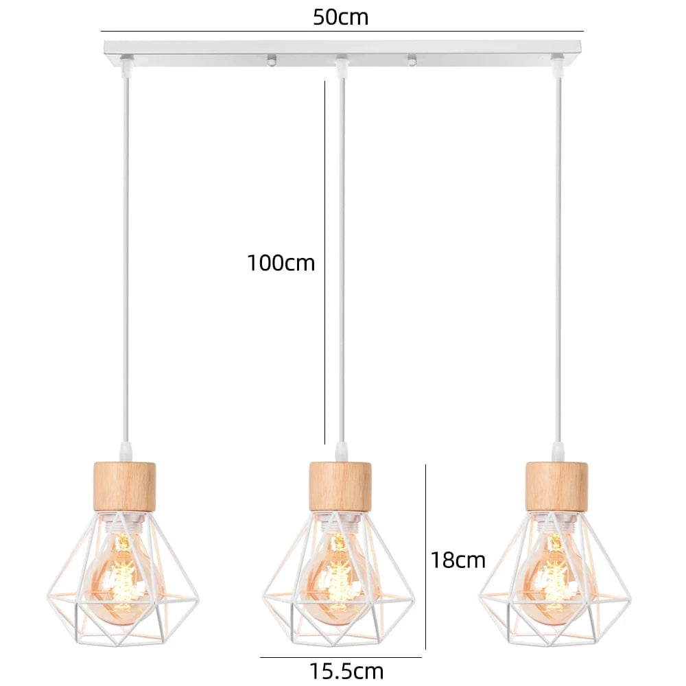A2 Suspension multiple en bois et métal noir