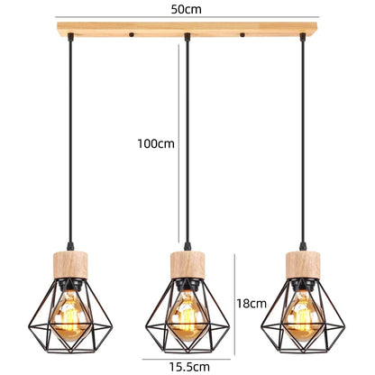 B1 Suspension multiple en bois et métal noir