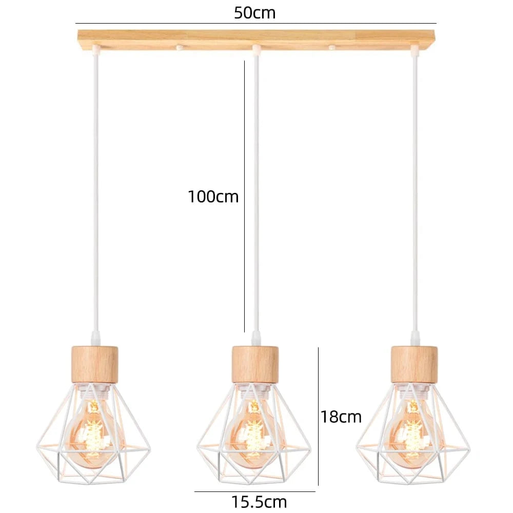 B2 Suspension multiple en bois et métal noir