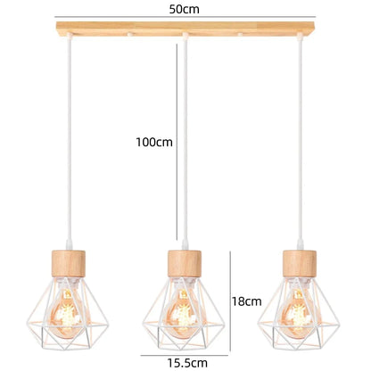 B2 Suspension multiple en bois et métal noir