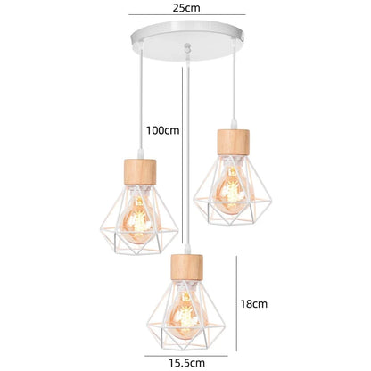 C2 Suspension multiple en bois et métal noir