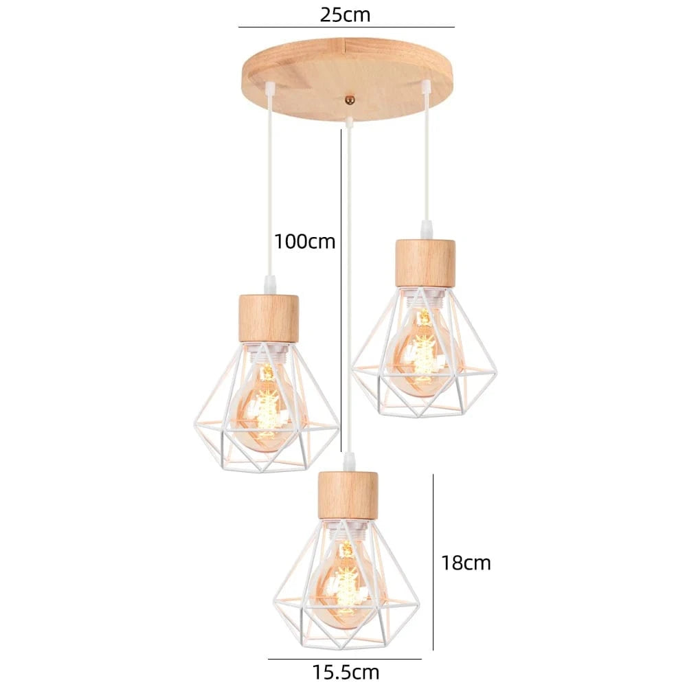 D2 Suspension multiple en bois et métal noir
