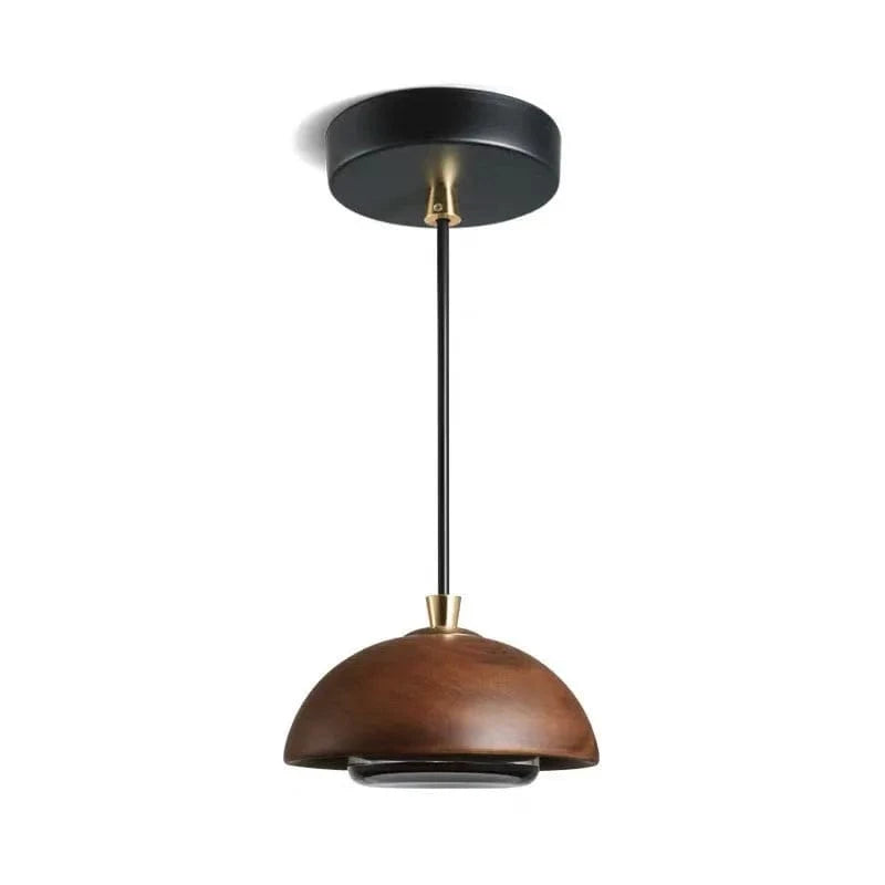 pendant -1 lamp / LED 5W(warm light) Suspension nordique bois et laiton doré
