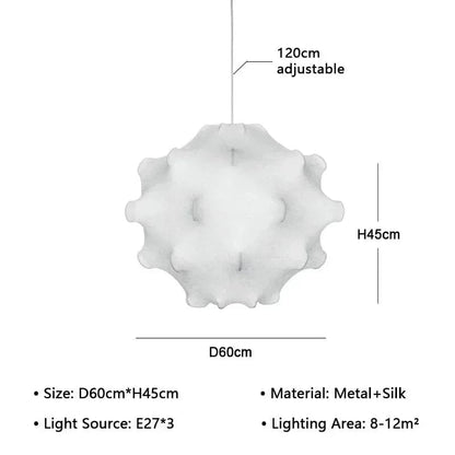 D-60cm / Warm light Suspension originale en tissu Wabi-sabi