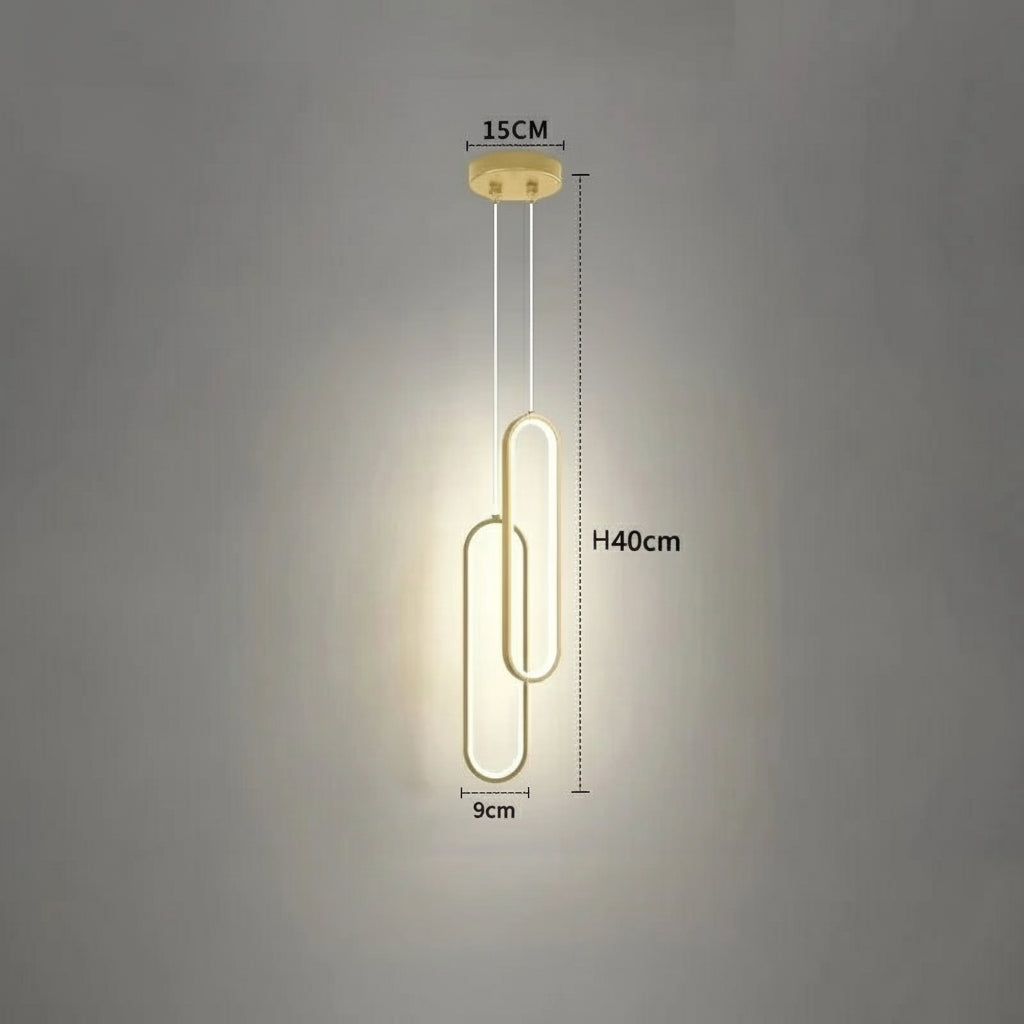 OR - 2 TÊTES / LUMIÈRE CHAUDE Suspension ovale