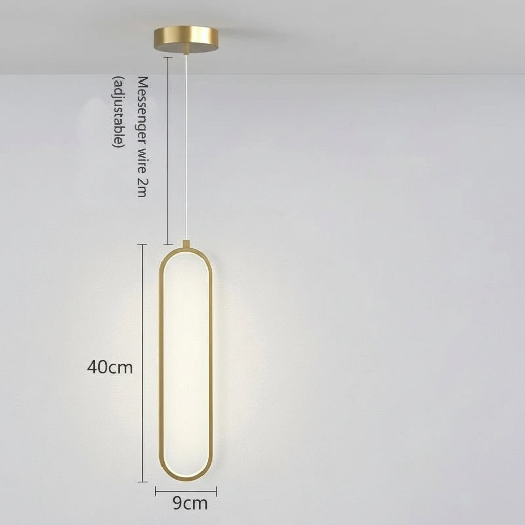 OR / LUMIÈRE CHAUDE Suspension ovale
