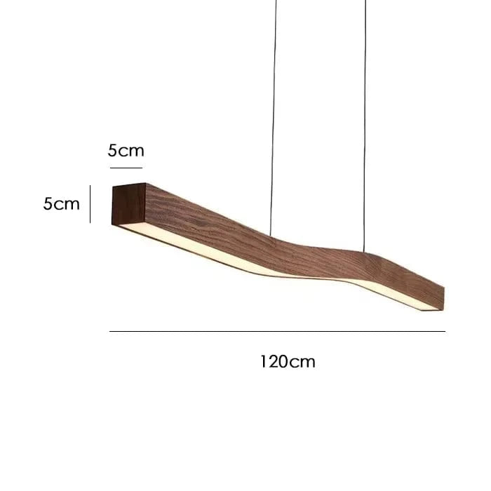 120cm / Warm White Suspension Plate barre led bois 120 CM