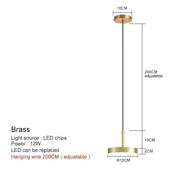 OR 12CM / LUMIÈRE FROIDE Suspension plate led