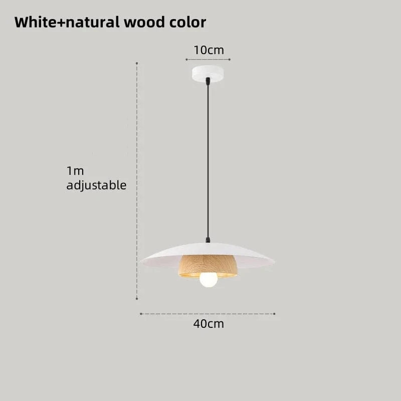 White / Cold White Suspension plate scandinave en bois