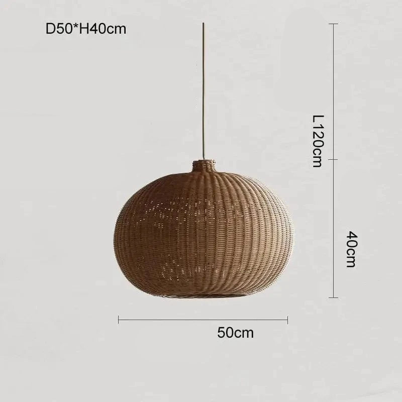 D50cm / Neutral light 4500K Suspension rotin boule