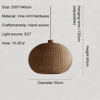 D50cm / Neutral light 4500K Suspension rotin boule