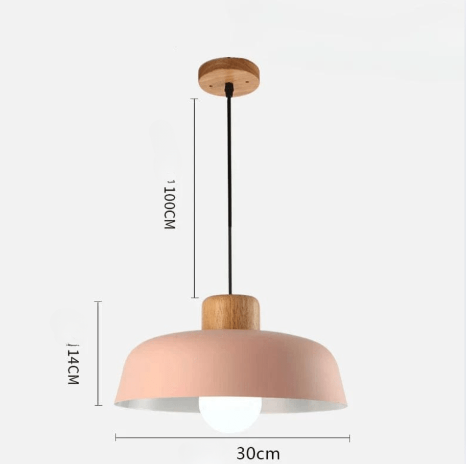 ROSE / G80 LUMIÈRE CHAUDE Suspension scandinave avec tête en bois et corps métallique
