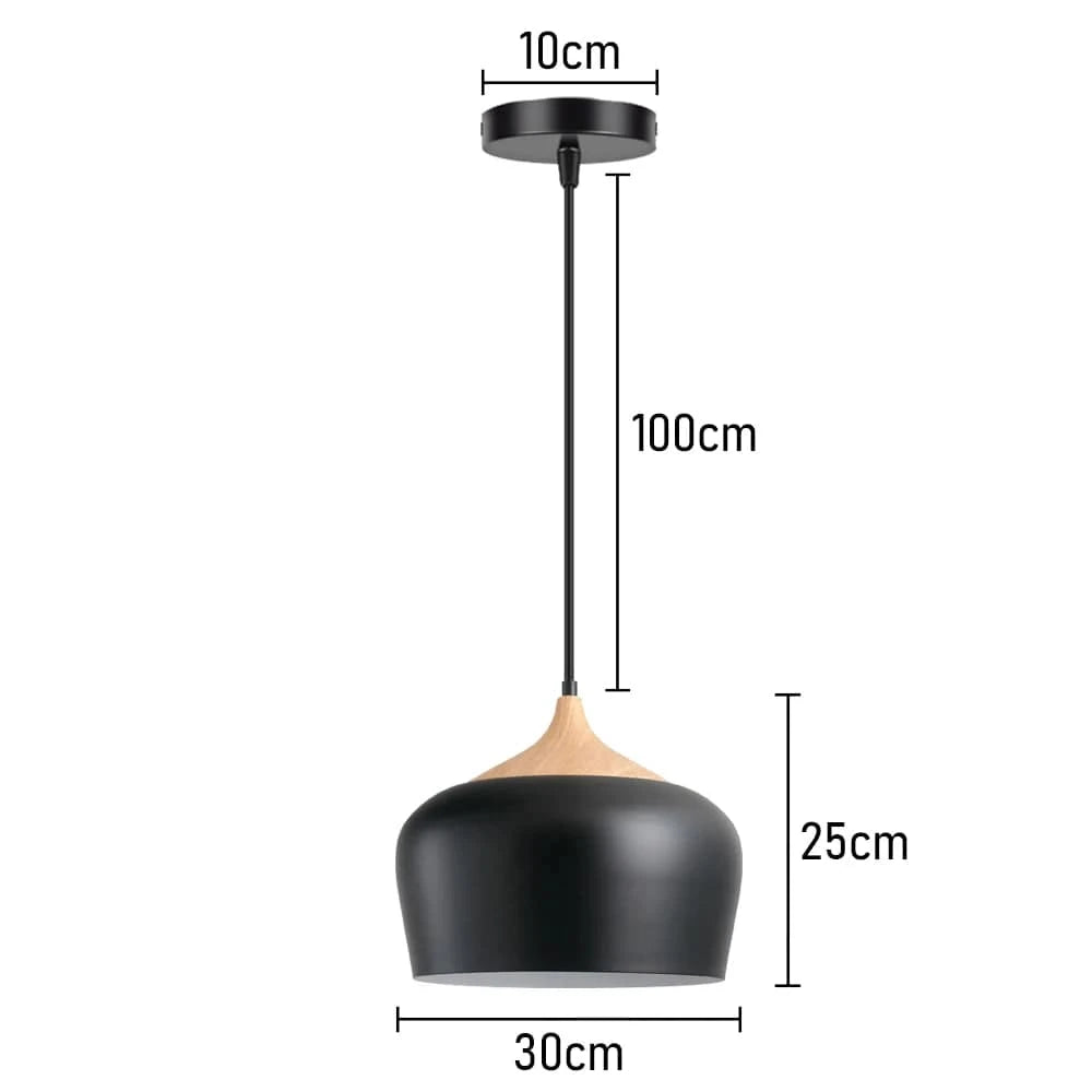 Black Suspension scandinave bois et métal