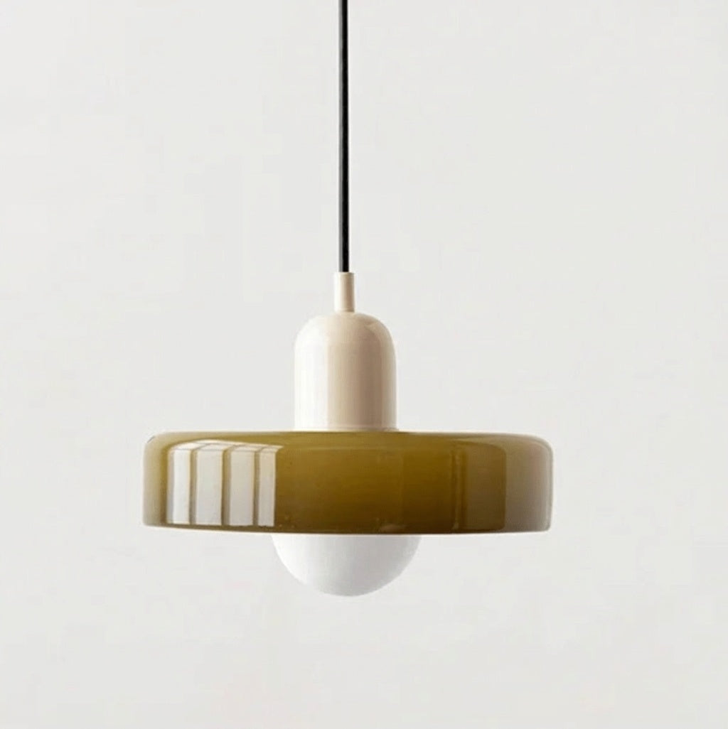 Suspension scandinave vintage BEIGE ET VERT / OUI
