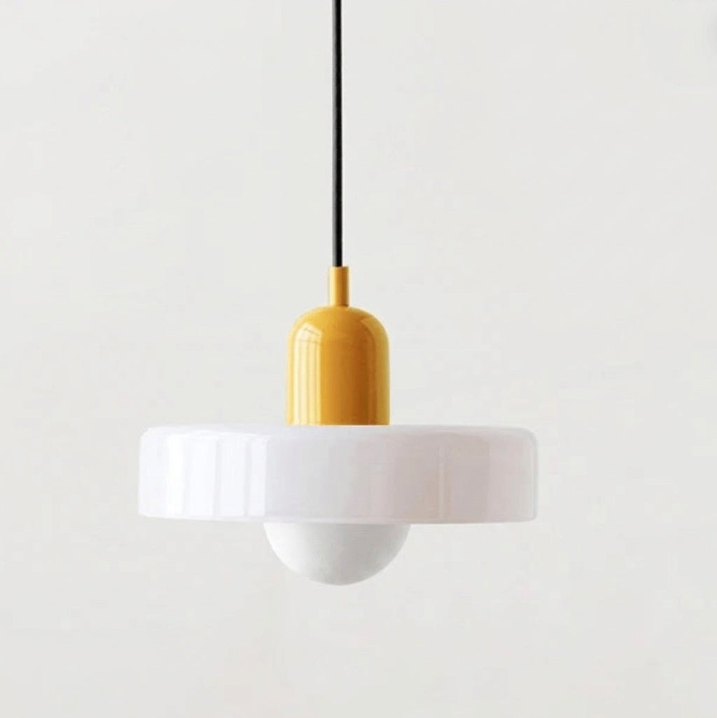 Suspension scandinave vintage ORANGE ET BLANC / OUI