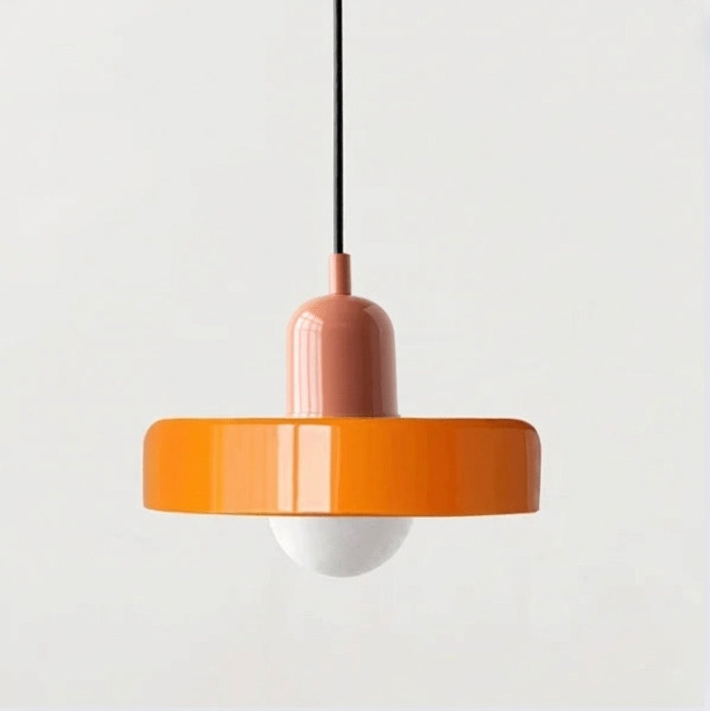 Suspension scandinave vintage ROSE ET ORANGE / OUI
