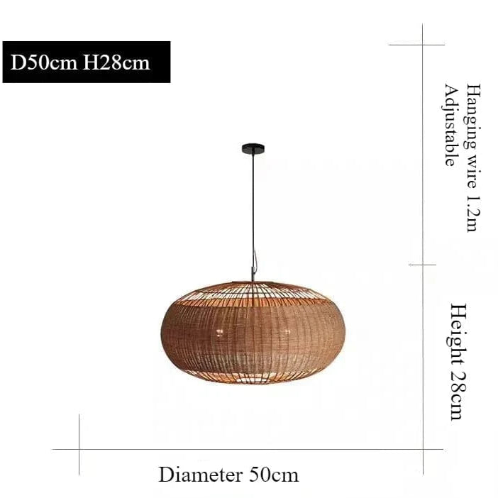 DIAMÈTRE 50cm HAUTEUR 28cm / LUMIÈRE CHAUDE Suspension style bali