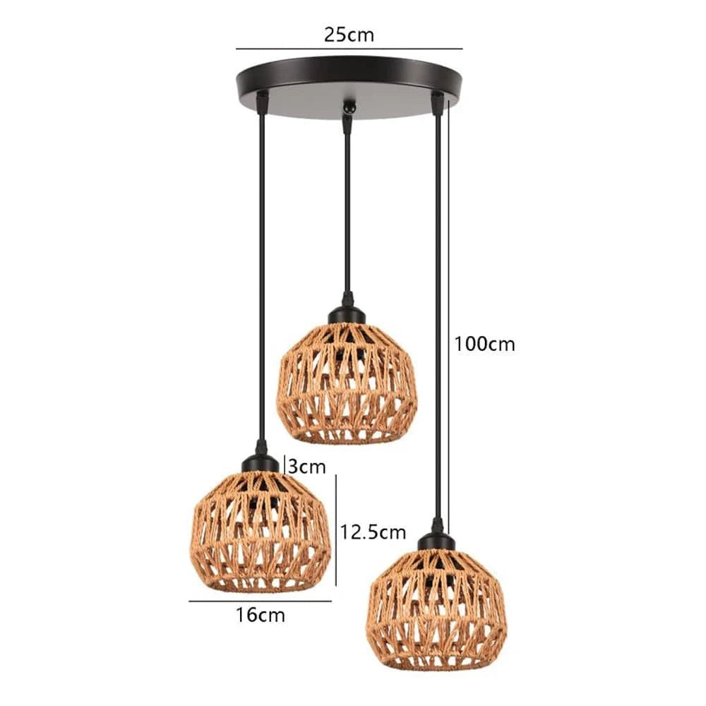 A4 Suspension triple en corde de chanvre