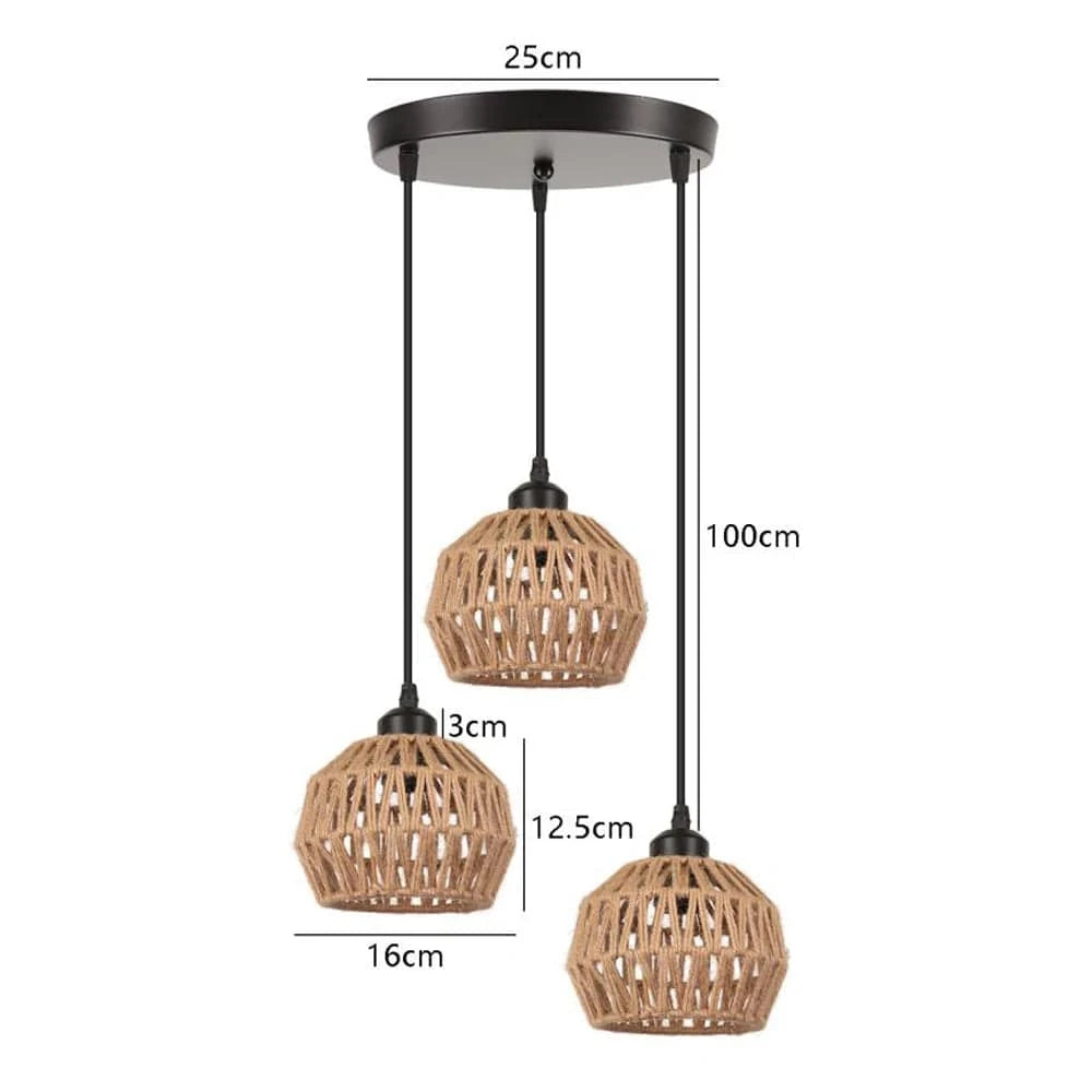 C4 Suspension triple en corde de chanvre