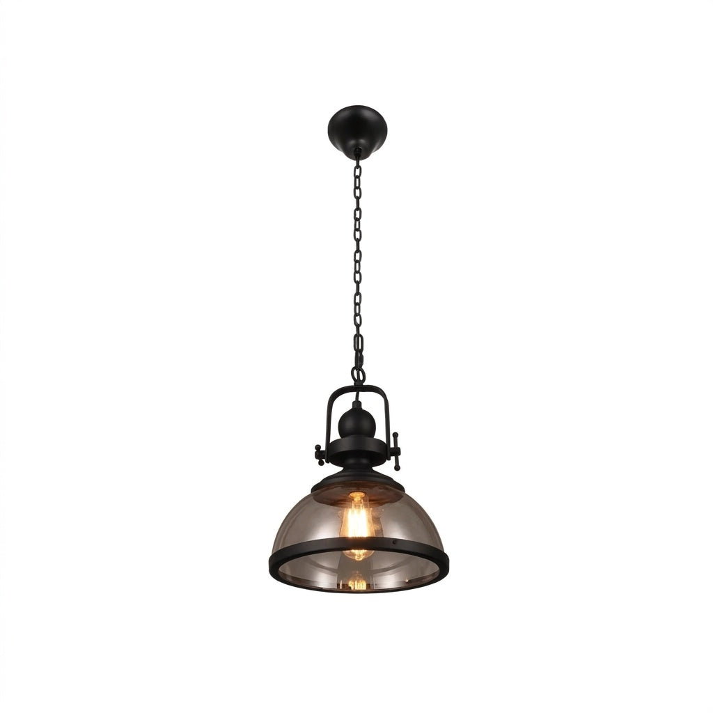 Suspension verre industriel NOIR TEINTÉ