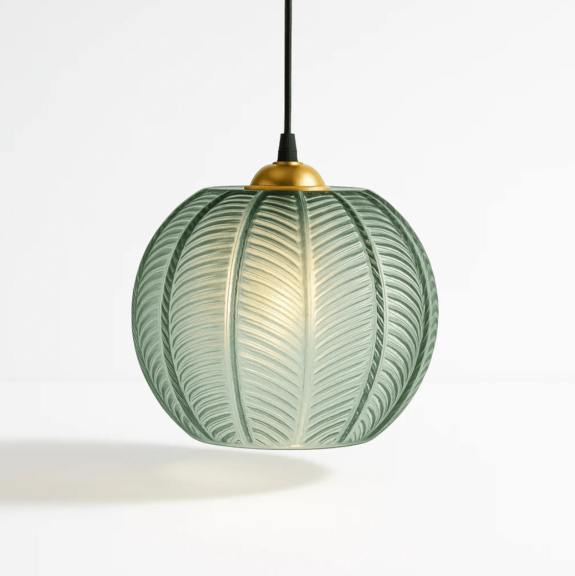 SANS AMPOULE / 15 CM Suspension verre strié