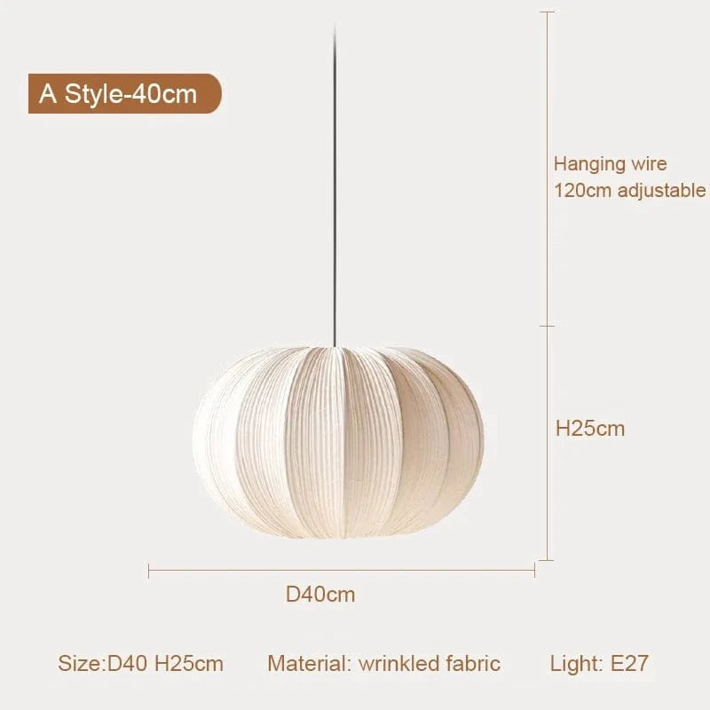 A style D40cm / Warm light Suspensions en tissu plissé