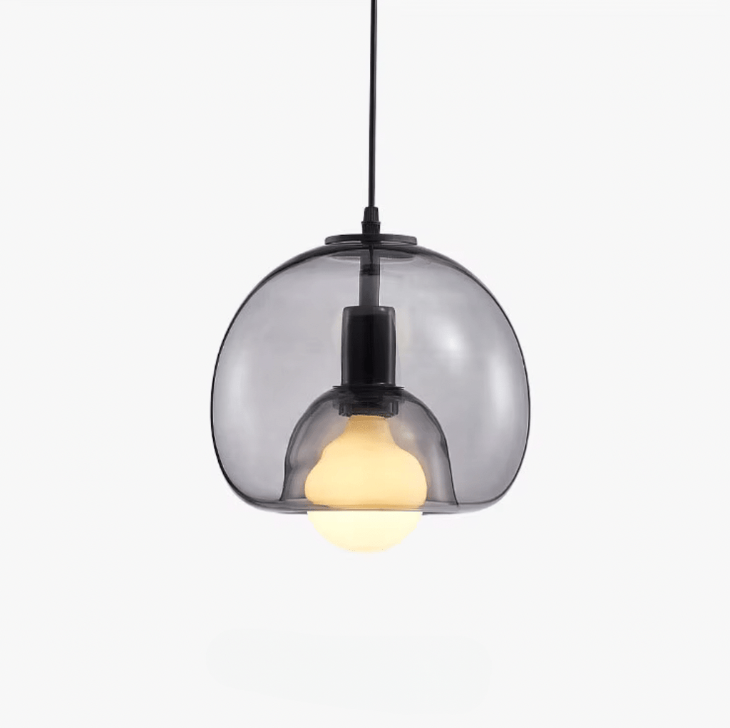 1 TÊTE / GRIS FUMÉ Suspensions en verre teinté